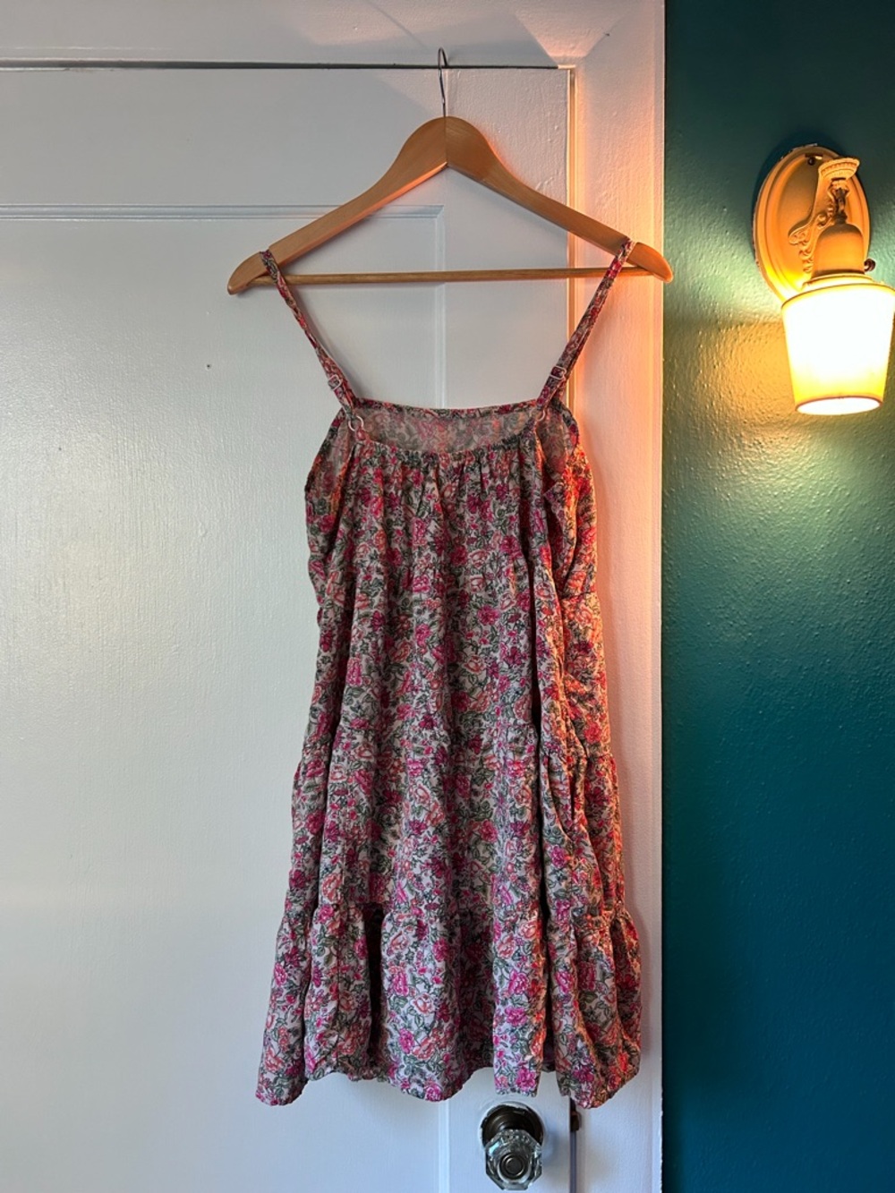 Old Navy Pink and Green Floral Summer Dress - Picture 3 of 3